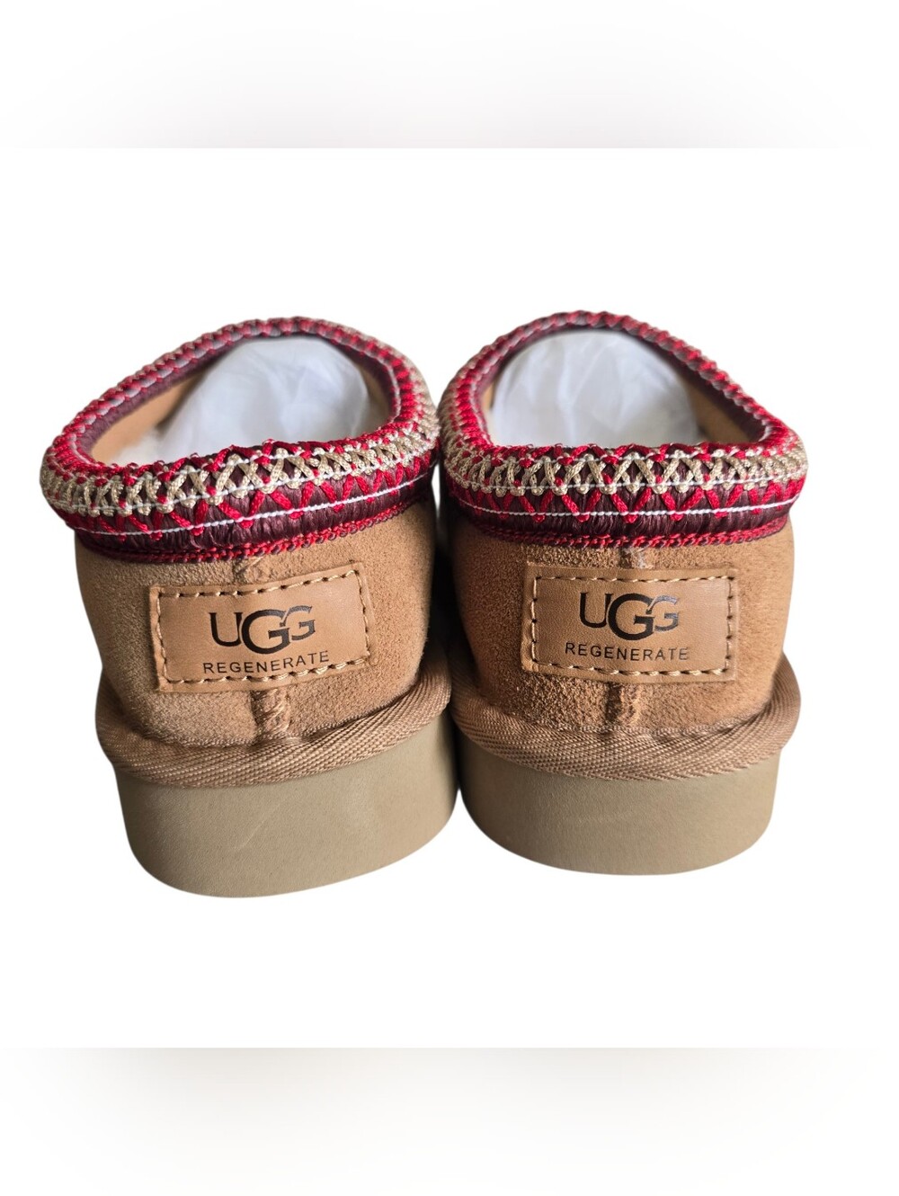 Ugg Women's Tasman II Shoes Slippers Tan Red Size 7 - Picture 7 of 8